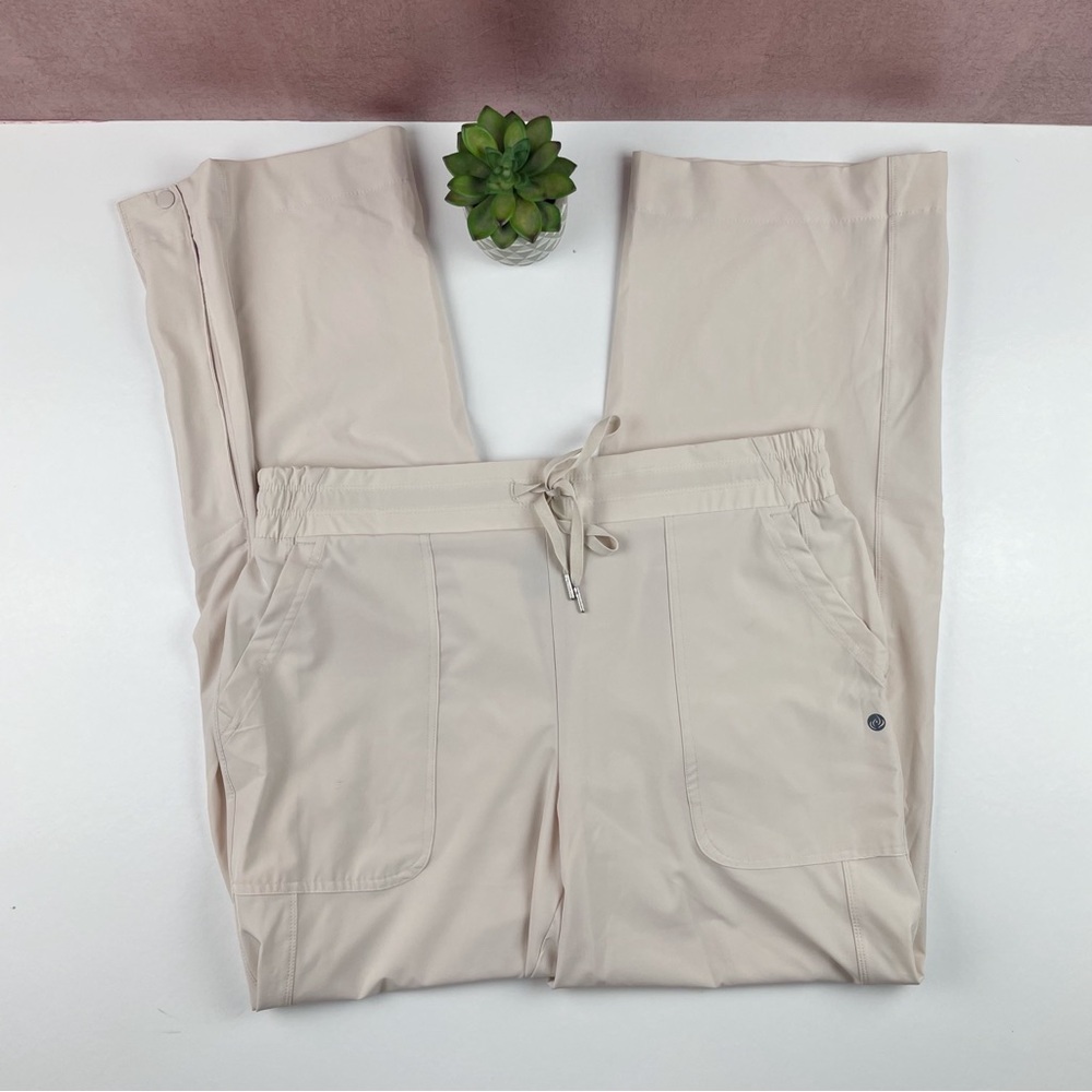 Apana Solid Cream Tan Pants Lightweight Casual Workout Athletic Large
